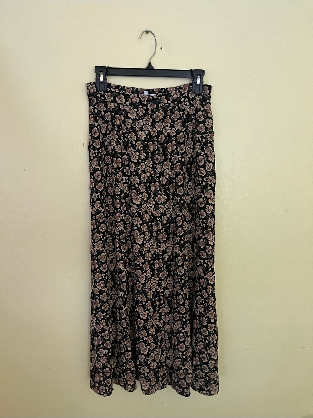 Kenar Studio Woman’s Brown Black Floral Womens Button Front Maxi Skirt Size 10 - Picture 1 of 8